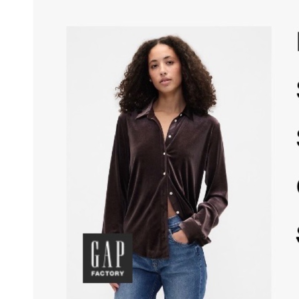 Gap Recycled Velour Easy Shirt